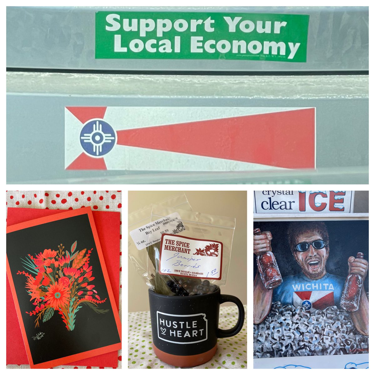 angieprath's tweet photo. #BuyLocal
Doing my part today.
Fabulous finds at:
Loud Cicada, Boutique 5,
Spice Merchant and R&J Discount Liquor.
#ilovewichita #hustleandheart #leadforkansas #shoplocal #startwhereyoulive https://t.co/9dr1unMYSP