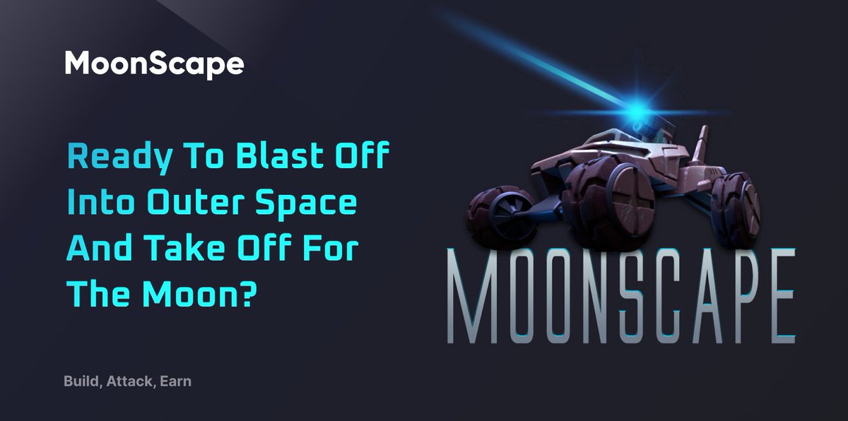 Anticipating the @moonscapeGame game launch. The future is GameFi and I'm already loving the Moonscape concept.

Build and earn on the moon, LFG

#Moonscape #DeFi #GameFi #CTBot Adrop RAM 1.5 trx 50