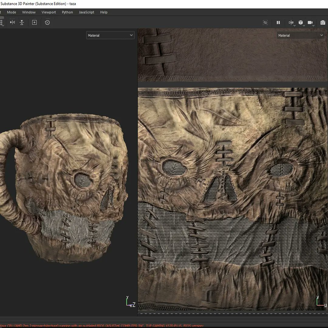 Taza neceonomicon
blender| substance painter
#b3d #SubstancePainter #sculpture #texture #Blender3d