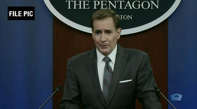 ANI's tweet photo. Russian claims that the United States was involved in any way with Ukrainian naval operations near the Zmiiny Island are false. We did not provide ISR or any other support. Chalk this up to just one more lie by the Russian Ministry of Defense: Pentagon Press Secy John Kirby https://t.co/2nYWXyfp94