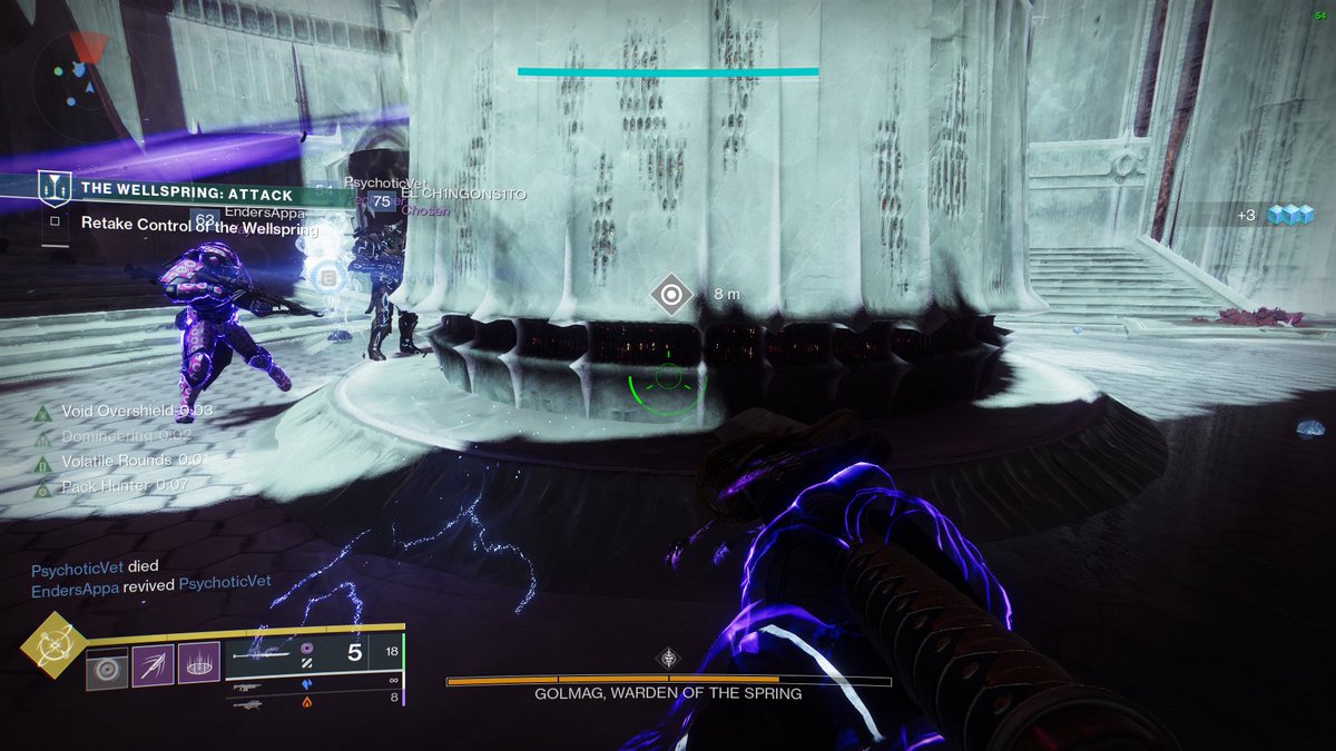 Apparently Wizards can get stuck inside the pedestals at the Wellspring boss fight, and even if you kill it, the ball stays stuck inside the pedestal. 👍