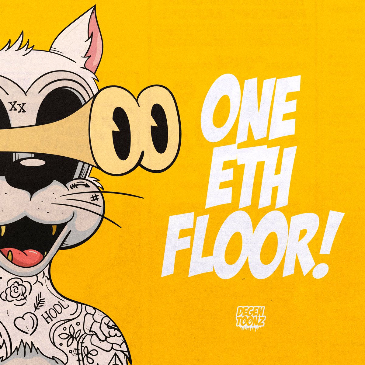 DegenToonz's tweet photo. You did it #TOONZ another milestone reached! 1 ETH FLOOR! LFG!!! Who’s still holding!? #toonztothemoon https://t.co/NDxTo9uDa2