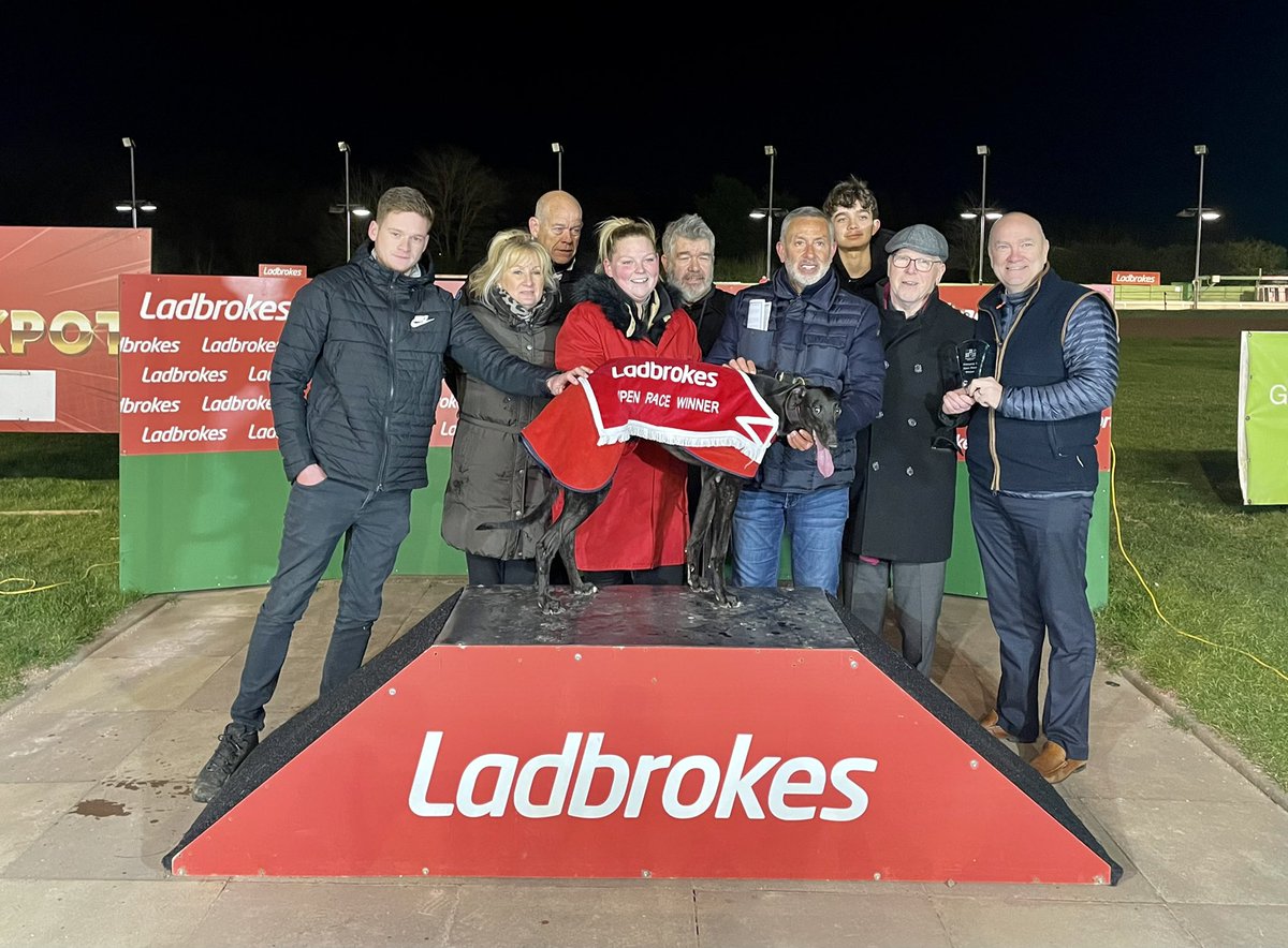 MonmoreRacing's tweet photo. Winner of Race 8 ๐
LADBROKES DUAL DISTANCE STAYERS FINAL
Trap 6 - Droopys Goodtime
Trainer - @reesgreyhound
Owner(s) - Mr D I Bear, Mr R Hatton, Mr R Shorter
Well done to all connections ๐๐ผ https://t.co/JAm07IXi75