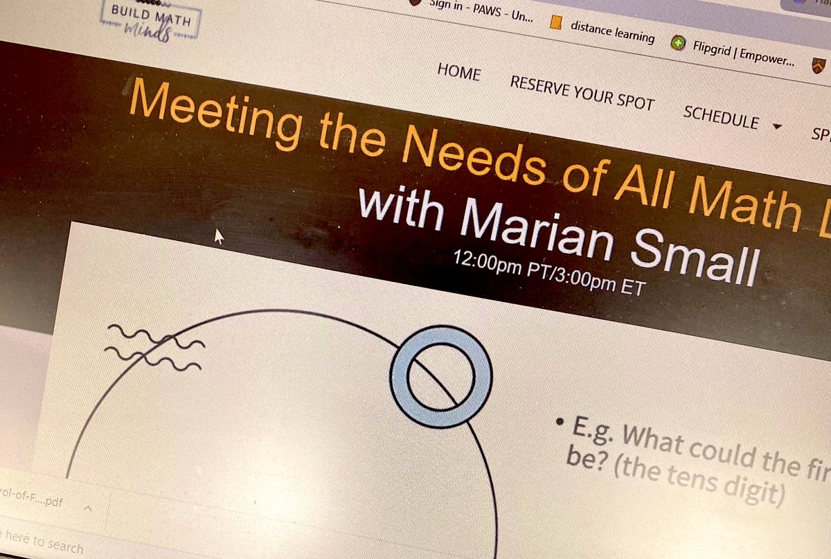 KirstDy's tweet image. So many great low floor high ceiling prompts from @marian_small at the #BuildMathMinds22 virtual summit!