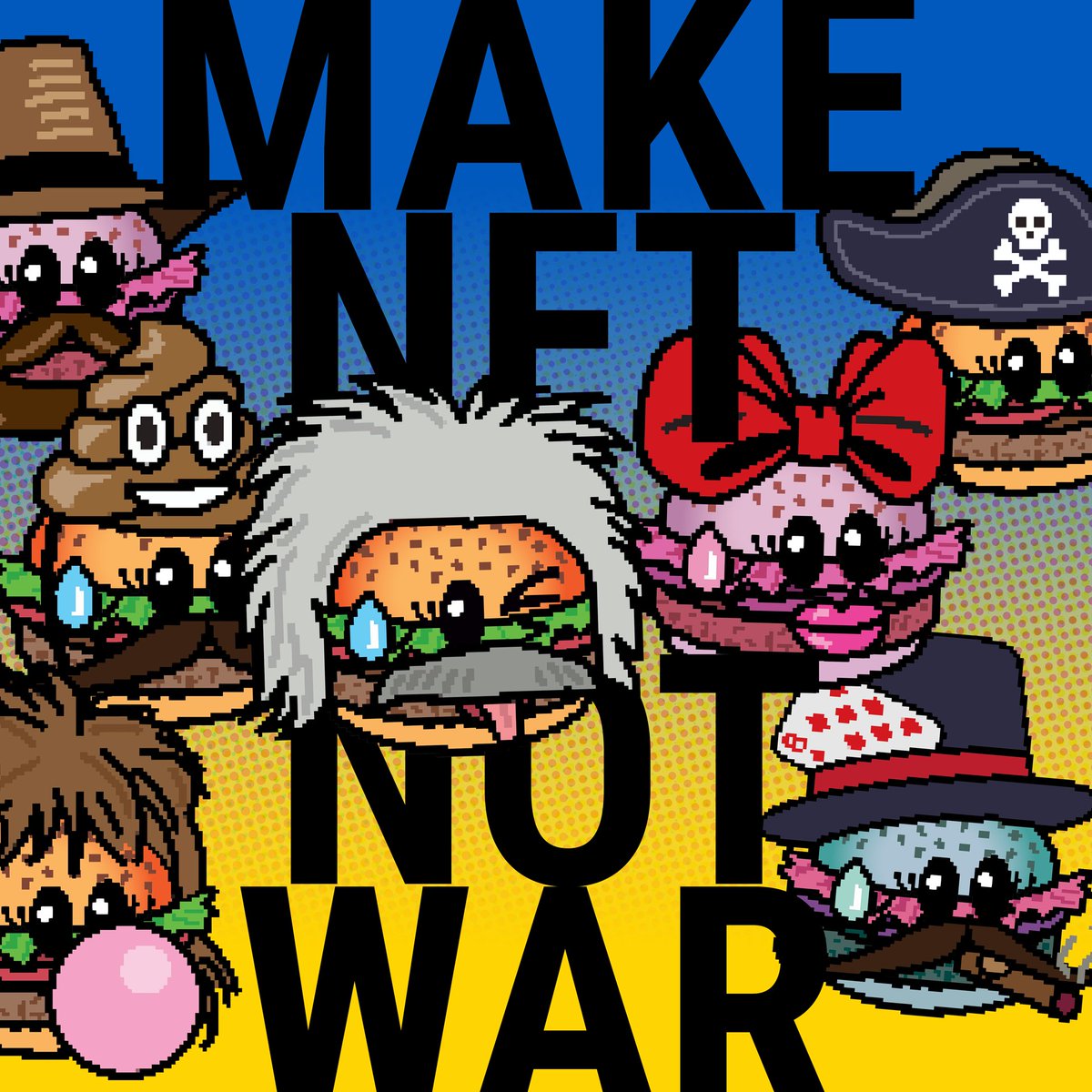 SweatinBurger's tweet photo. HET BOЙHE #makeNFTnotwar #StandWithUkriane
#PeaceNotWar

Collection:
https://t.co/OR7VwaPjGE

#NFT #OpenSeaNFT #pfpNFT #nonfungibletoken #NFTforPeace #solidarityWithUkraine #VeeFriends #SweatinBurgerClub https://t.co/WNaqkjofyR