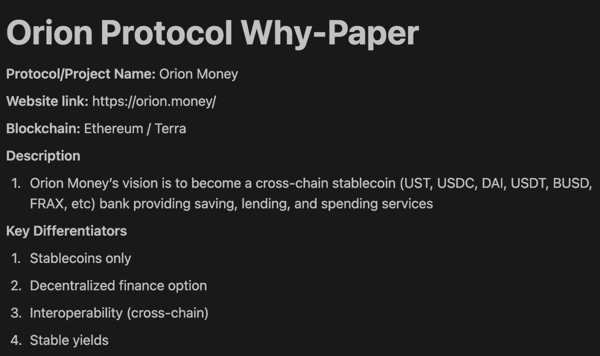 sid3P0's tweet photo. Bear market got you down?  Struggling to find the time to research NFT's?  How about a "set-it and forget-it" strategy in @orion_money's stablecoin bank?  Here's my "Why-Paper" on @orion_money, their differentiating factors, and the value they provide. https://t.co/IT11n8nfTb