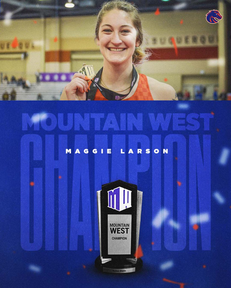 BroncoSportXCTF's tweet photo. 𝐌𝐖 𝐂𝐇𝐀𝐌𝐏𝐈𝐎𝐍𝐒𝐇𝐈𝐏𝐒 | 𝐀𝐥𝐛𝐮𝐪𝐮𝐞𝐫𝐪𝐮𝐞, 𝐍.𝐌.
 
𝐂𝐡𝐚𝐦𝐩 𝐧𝐮𝐦𝐛𝐞𝐫 𝐓𝐇𝐑𝐄𝐄 ‼️

🚨 𝐌𝐚𝐠𝐠𝐢𝐞 𝐋𝐚𝐫𝐬𝐨𝐧, 𝐌𝐖 𝐂𝐡𝐚𝐦𝐩𝐢𝐨𝐧 🚨

The 𝐅𝐑𝐄𝐒𝐇𝐌𝐀𝐍 garners gold in the women's triple jump, posting a mark of 1⃣2⃣.9⃣0⃣m.

#BleedBlue | #WhatsNext https://t.co/VlqK5ueAZZ