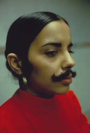 EllieChads's tweet photo. Found a wayward moustache in my pocket after our #TateLates event #TraceofUs last night @Tate Modern so thought I’d do one last disruptive selfie 🤳 thank you Ana Mendieta for the inspiration! https://t.co/osPmWSSAcX