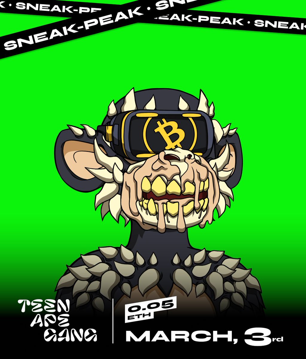 TeenApeGang's tweet image. New Mutant Sneak peek!

Follow + ♥️ and Join discord.gg/dMckyBnPdk

— Daily Giveaways
— Daily VIP Spots raffle

#NFTs #NFT #NFTCommunity #NFTartist #nftcollectors #NFTGIveaway