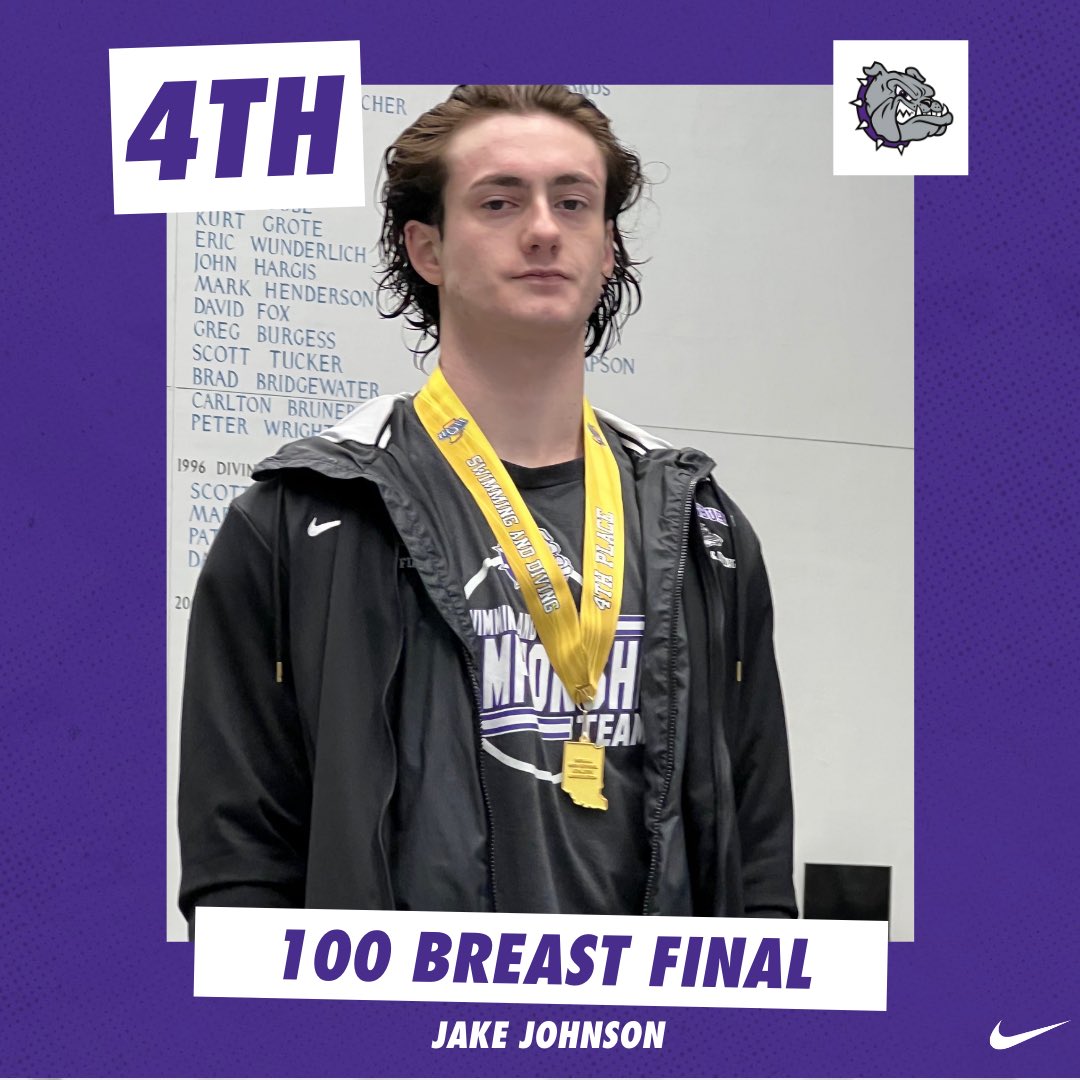 Fourth place finish from Jake Johnson in the 100 breast final!

#BulldogTough