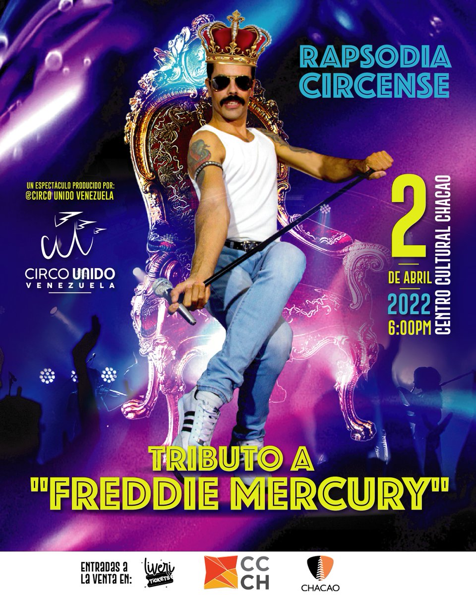#Concierto #Tributo #Rapsodiacircense "Tributo a Freddie Mercury" - 02Abril en <a href="/CculturalChacao/">Centro Cultural Chacao</a> - Entradas: <a href="/Liveri_ve/">Liveri Venezuela</a>