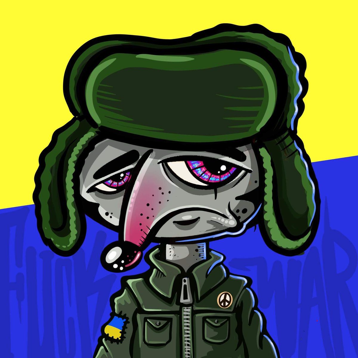 bezoman's tweet photo. Tribute to Ukraine 🇺🇦 nft giveaway follow @Nkstudios_NFT to get one https://t.co/XwVTxzh0La