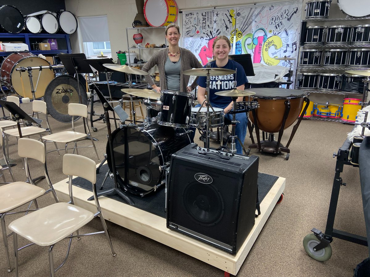 Check out our sweet new drum cart! This will make transporting drums for things like drumline and pep band much easier. Keep on rockin', Defenders!