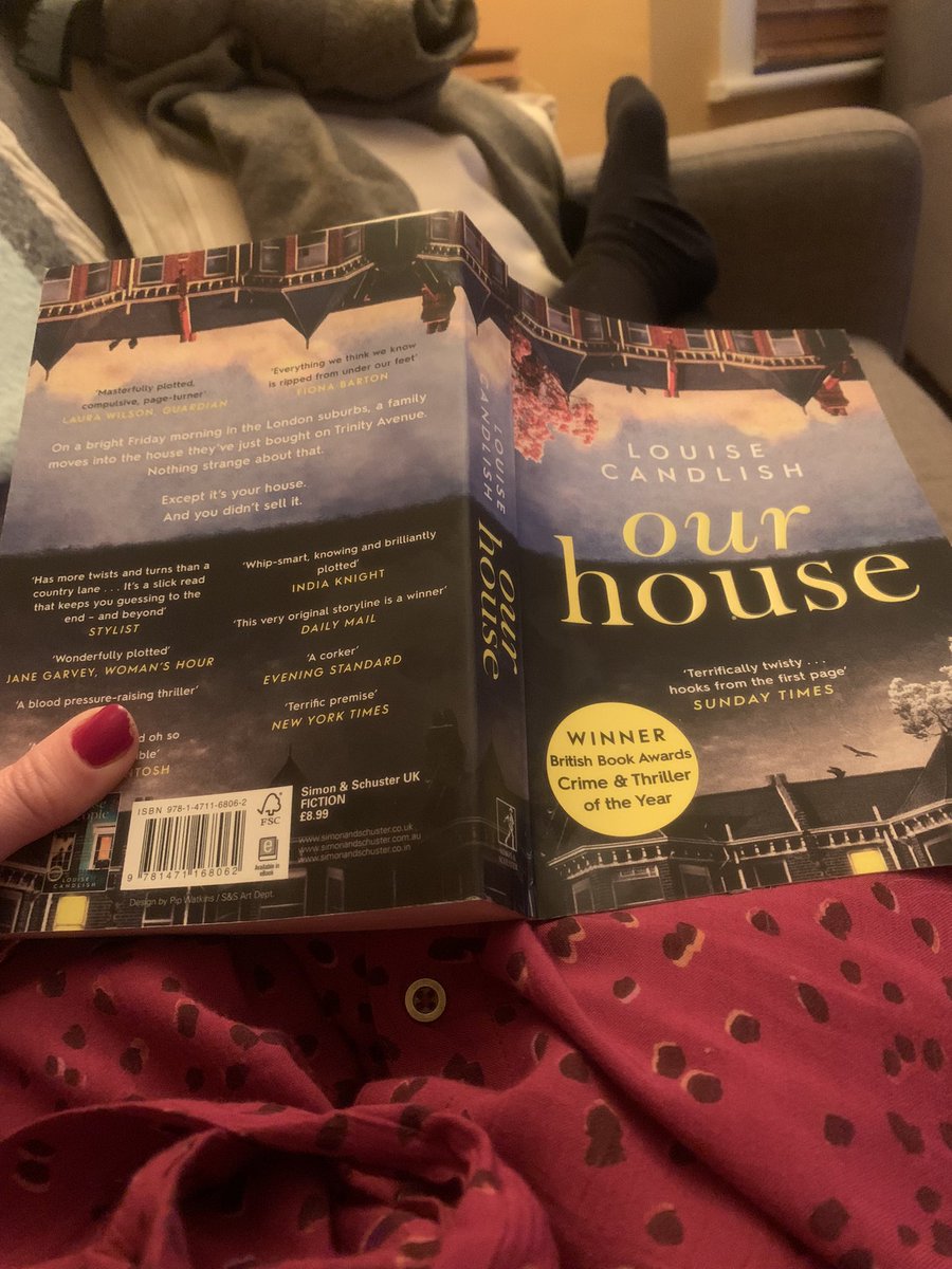 sarahbenton's tweet photo. And I’m finally reading this ahead of the TV. Cannot believe I hadn’t read until now. Pg 14: already hooked. #ourhouse @louise_candlish #whatahook https://t.co/aVEHu1p1ok