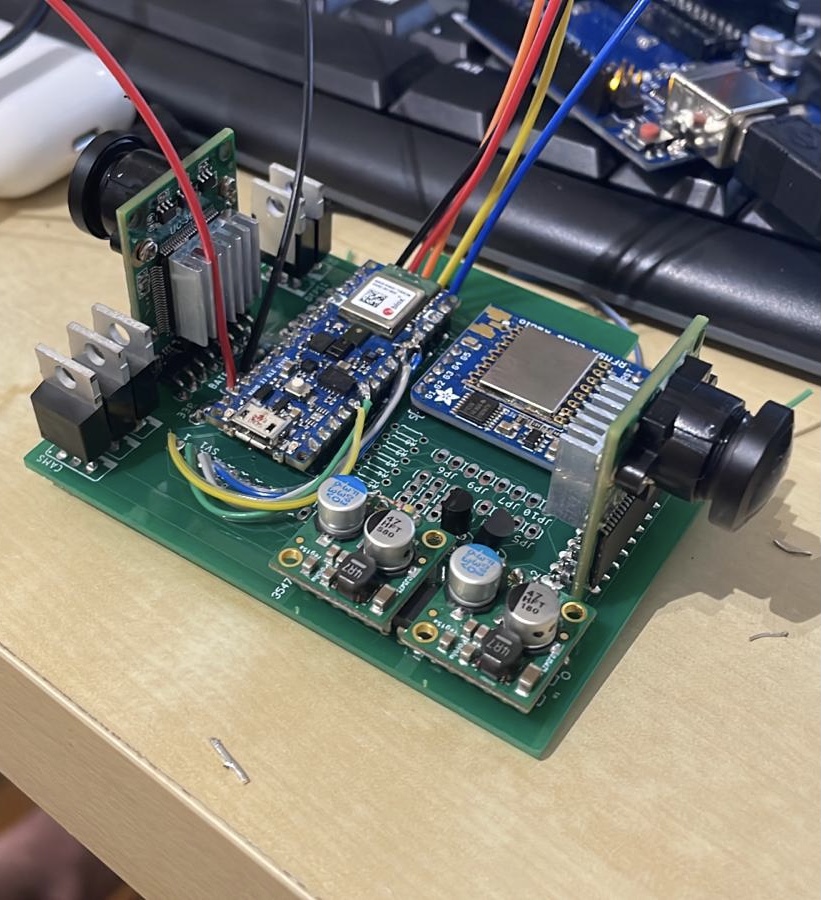 POV: YOU are the CubeSat🛰

Pictures taken by our Printed Circuit Board (PCB), and a snapshot of the PCB. We will be using multiple cameras assisted with fish eye lens to capture the 360 degrees view 🧿👁