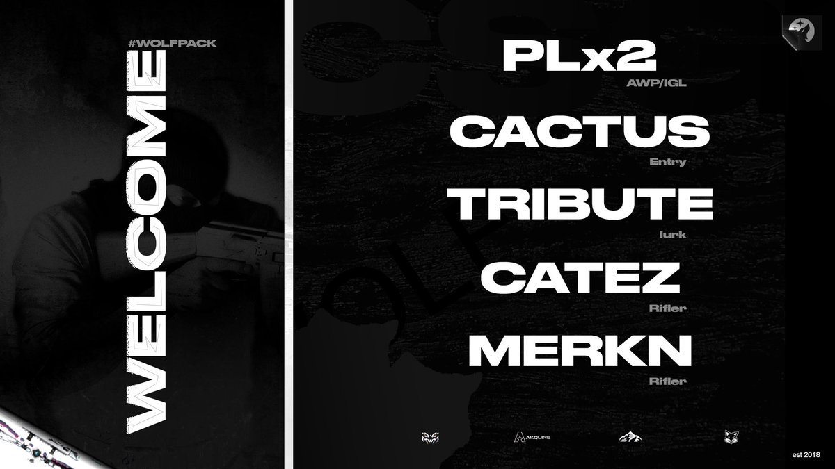We would Love to officially announce 📣 our Advance Counter strike global 

WELCOME TO THE FAMILY ‼️‼️🐺

@Tribute_cs 🐺
 
<a href="/CACTUS_cs/">CACTUS</a> 🐺
 
@Merkn110 🐺
 
<a href="/catez_cs/">Hewart Phillips</a> 🐺
 
<a href="/plx2_cs/">Ian Jeong</a>

#FollowThePack