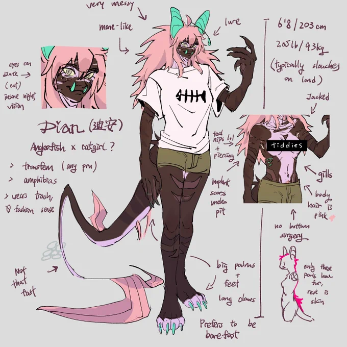 redesigned my old sona and also made her into a weird cat human too 