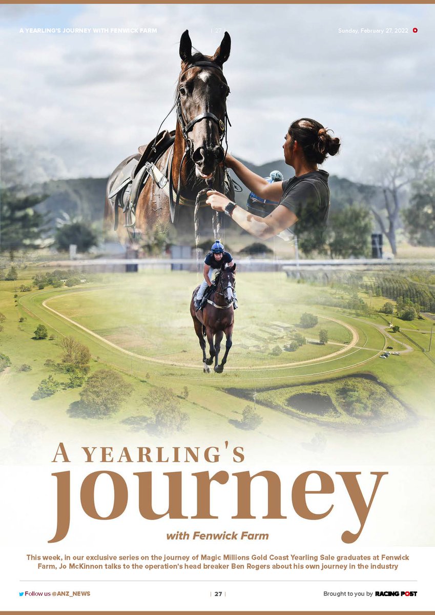 Before today's Inglis Premier sale kicks off, it is worth catching up with our ever-popular series A Yearling's Journey. Today, @Jo_McKinnon talks with @Fenwick_Farm head breaker Ben Rogers about his journey in the industry editions.app.anzbloodstocknews.com/2022-02/27/web…