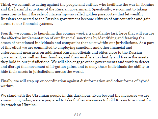 CBCAlerts's tweet photo. Canada, the U.S. and European allies have pledged to block 'selected' Russian banks from the SWIFT global financial messaging system and to impose 'restrictive measures' on its central bank. Joint statement: https://t.co/EbFOwbjuOm