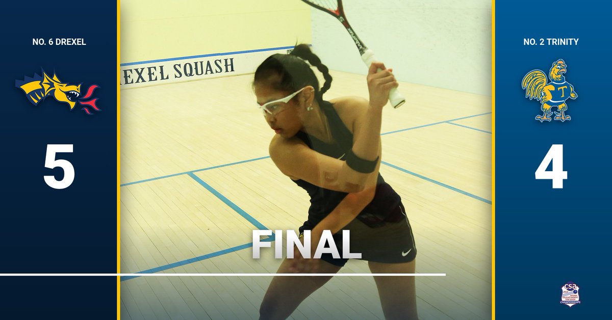 DrexelSquash's tweet image. 𝕆𝕟𝕖 𝕎𝕚𝕟 𝔸𝕨𝕒𝕪!!!!! No. 6 Women&apos;s Squash Tops No. 2 Trinity To Clinch Berth In National Championship Match

Story: bit.ly/3BVysDu

#FearTheDragon