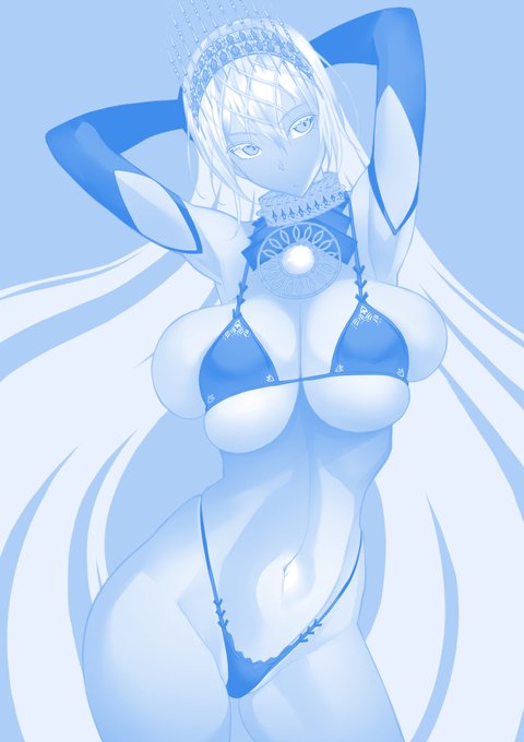 【 ハイレグx黒ビキニx褐色x腹筋=最強 】#2前回はワンドロ意識し過ぎて、細部かなり適当に描いてしまったのでちゃんと調べて描いてみた!デザイン秀逸過ぎィ!と思ってたら、担当絵師、西出ケンゴローさんだった…天才か… #ゼノビア #FGO 