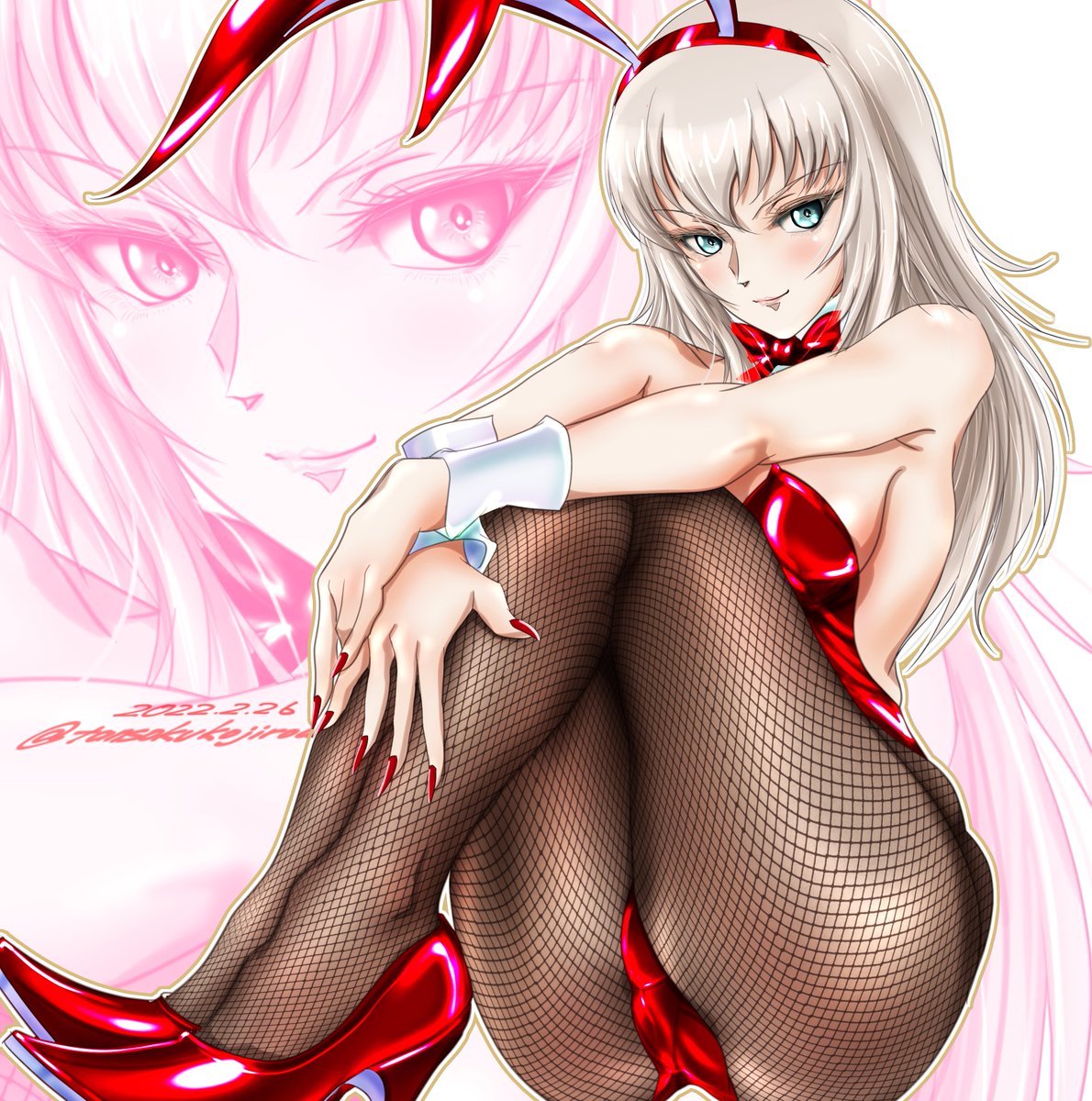 おはようございます☀️
朝あげ〜バニー・エリカさん(色変えver & ちょっと加筆) 