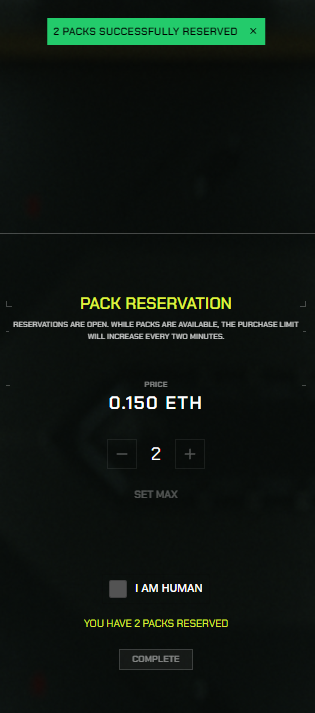 Reserved 2 pack! Let´s gooo! <a href="/ParallelNFT/">-</a>