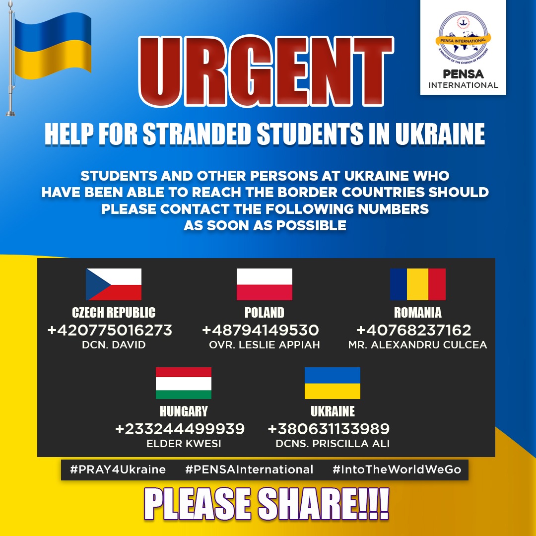 PensaIntl's tweet photo. 🚨URGENT HELP FOR STRANDED STUDENTS IN UKRAINE. 🇺🇦

#PENSAInternational 
#IntoTheWorldWeGo 
#PrayForUkraine 
#PossessingtheNations https://t.co/nE1thTXiPp