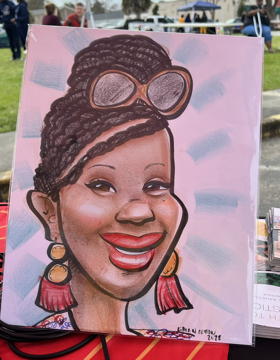Shoutout to Lillian Cotton at Cotton Studios who drew this really cool picture of my wife. At the Gullah Geeche Community Day in Conway SC. She does great work. #characterart #art #conway
