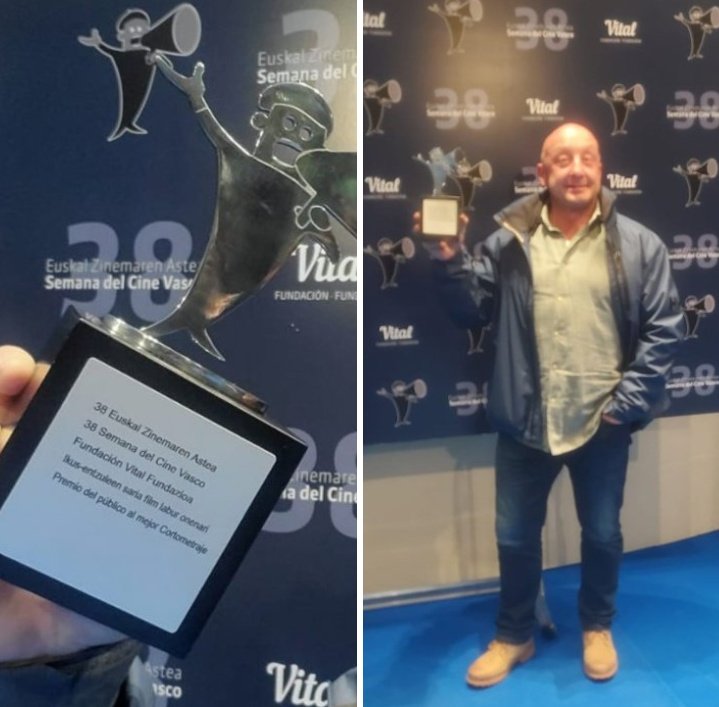 divanvitoria's tweet photo. La Semana de #Cine Vasco despide su 38 edición con el #premio al mejor #cortometraje para 'LaColcha y la Madre', dirigido por @Dperezsanudo y producido entre otros, por #CSCFilms y @divanvitoria. El premio al mejor #largometraje del año ha sido para @MAIXABEL_Iciar. Enhorabuena‼️ https://t.co/Qq7UBomAtT