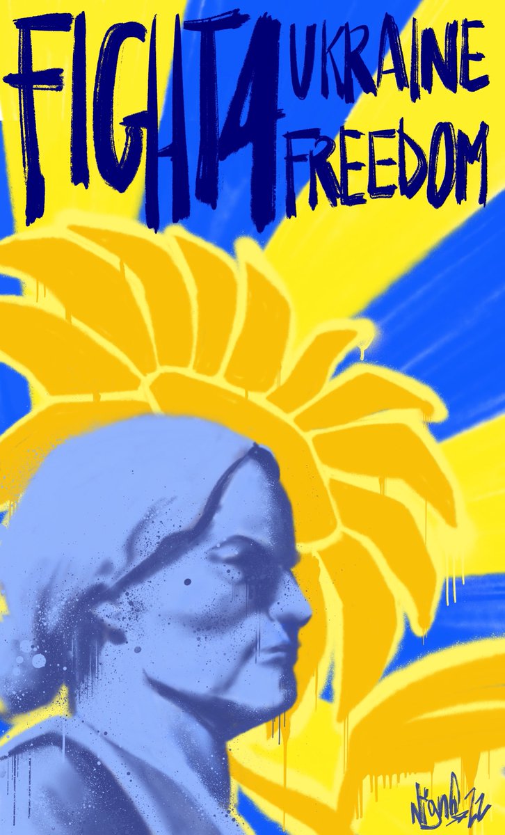 nigna_'s tweet photo. Spray project with #procreate 
For the #blueyellowjam by #boogie  #StandWithUkraine https://t.co/4upLUr6FV6
