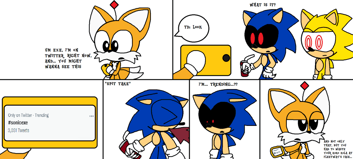 RandomFandom12 on X: So after seeing Sonic. Exe trending on twitter a  while ago, I just had the idea of making this comic and I made a little  reference joke to when