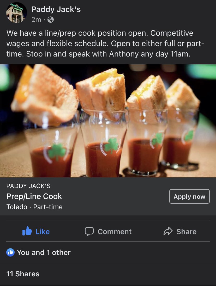 We are hiring a line cook!