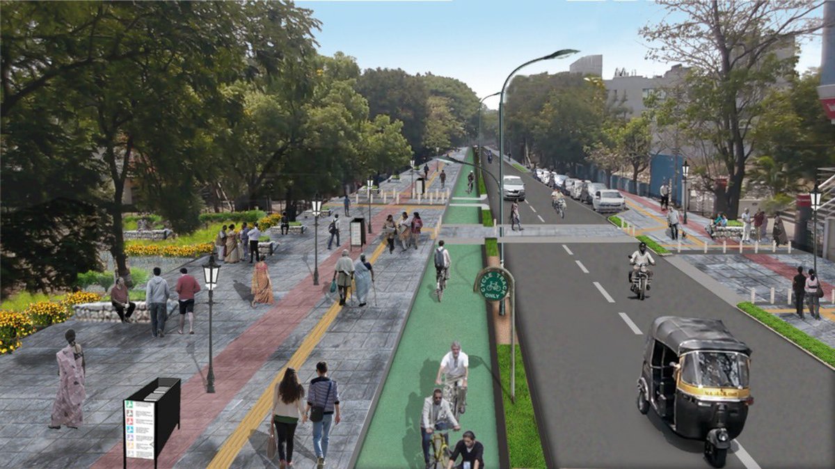 AUThackeray's tweet photo. The Andheri-Ghatkopar Link road requires traffic management, wider pedestrian pathways, parking management and EV charging stations along with more greenery to ensure better movement of all.
Initiated the above works of tactical urbanism at AGLR this morning https://t.co/mCCMvrHymI