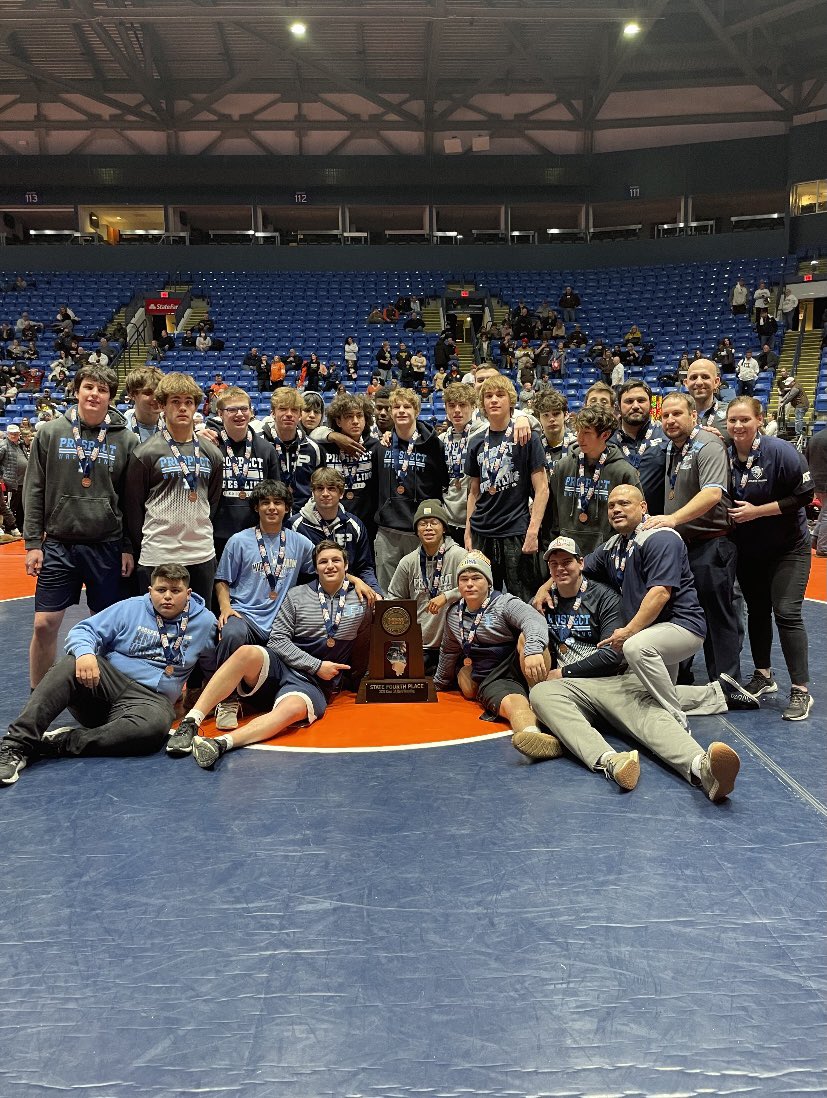PKnightsWrestle's tweet photo. We finished 4th place in the state of Illinois, and are the first team in Prospect High School history to win a state trophy.  We couldn’t be more proud of the effort from everyone in the program this season will never be forgotten. https://t.co/IP1wX4Loc5