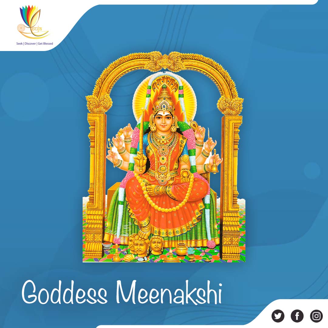 ePujaServices's tweet photo. Goddess #Meenakshi is an #Avatar of the Hindu Goddess #Parvati. She is also known as Goddess #Angayarkanni. https://t.co/NifNX81cL9