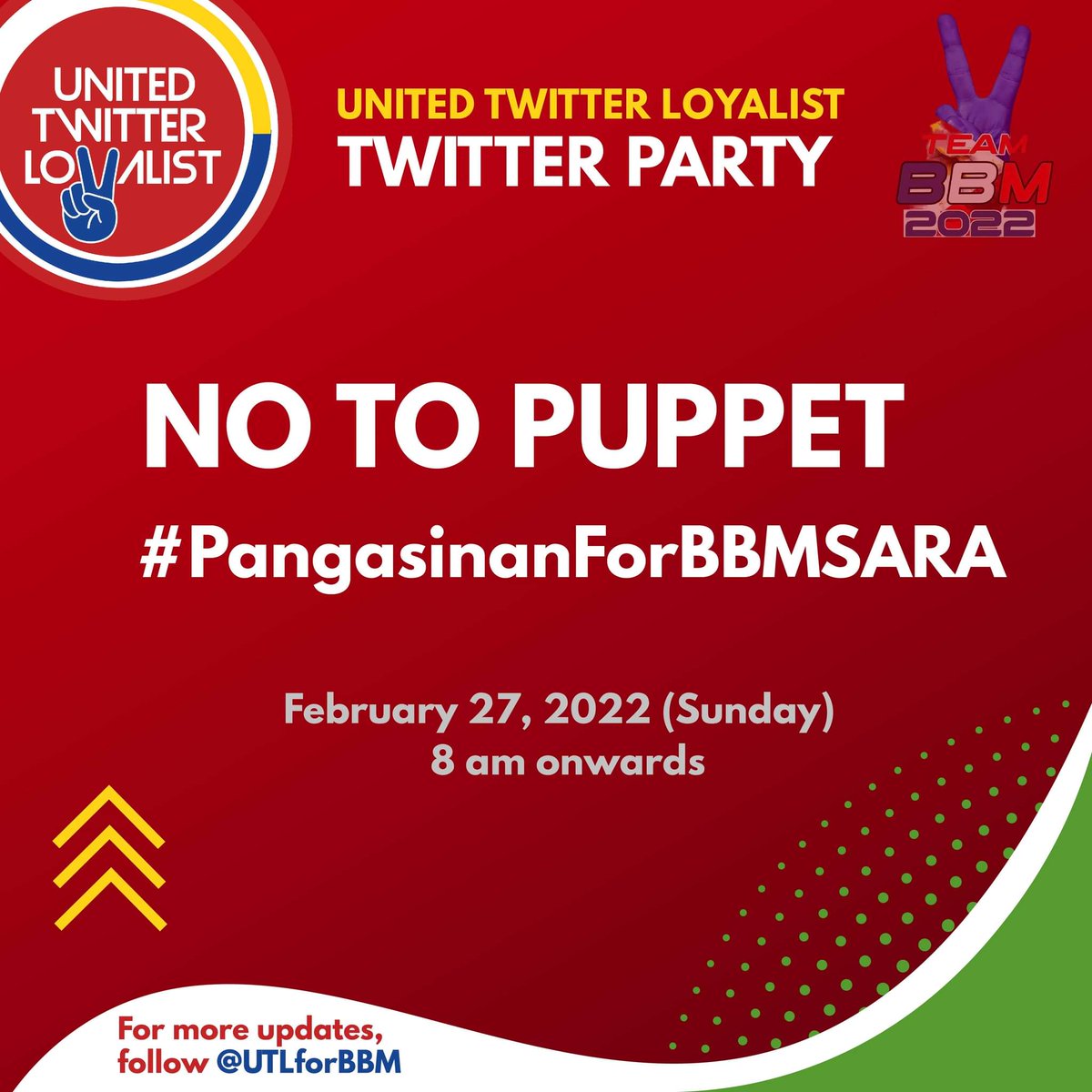 onlytataydigong's tweet photo. NO TO PUPPET
#LetLeniRead 
#PangasinanForBBMSARA https://t.co/39fKSJS9s5