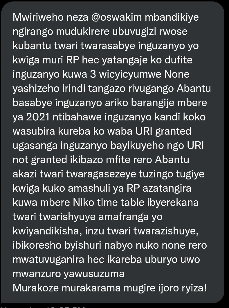 To whom it may concern 

<a href="/HigherHec/">Higher Education Council-HEC-Rwanda</a> <a href="/Rwanda_Edu/">Ministry of Education | Rwanda</a> 

Iyaba ari njye HEC👀