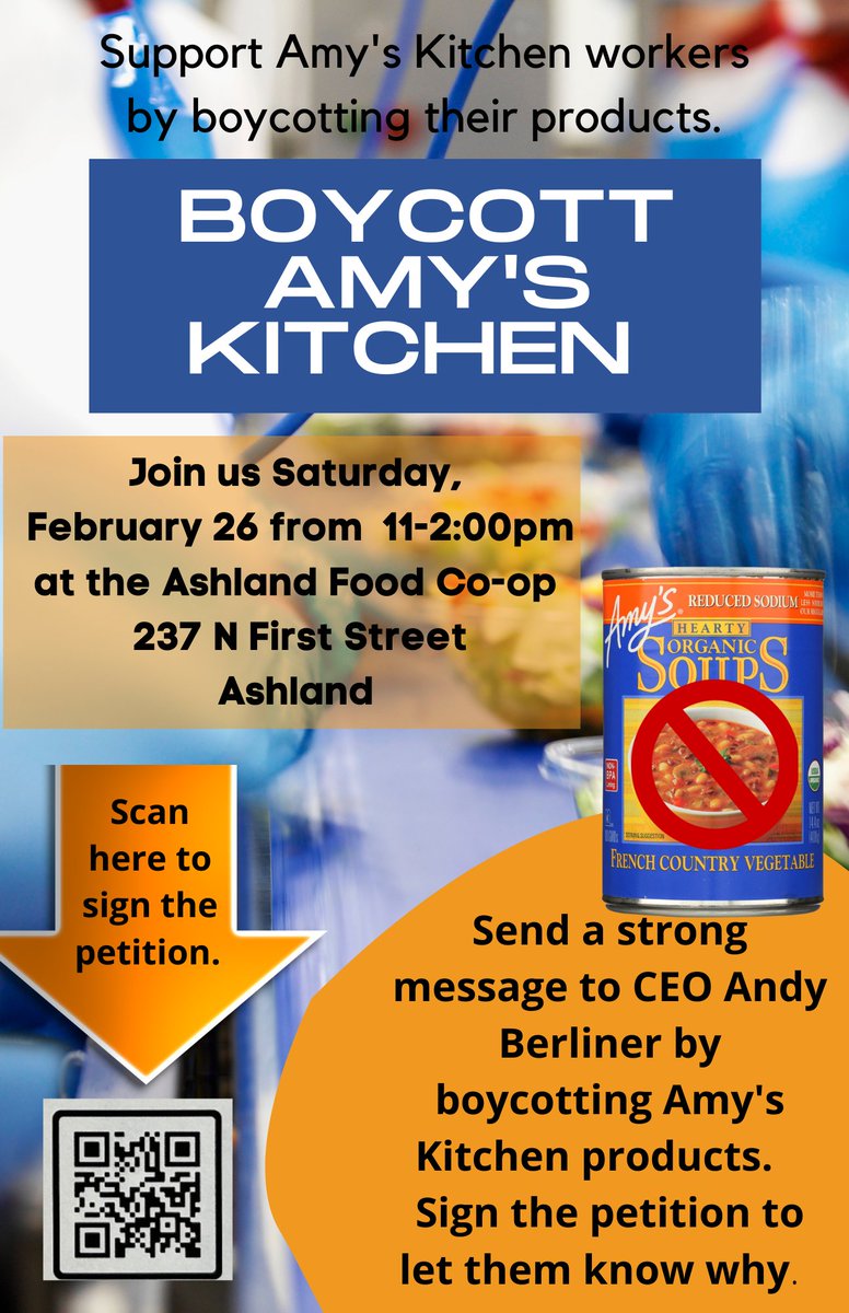 Boycott Amy's Kitchen.  Sign the petition here!  

l.facebook.com/l.php?u=https%…