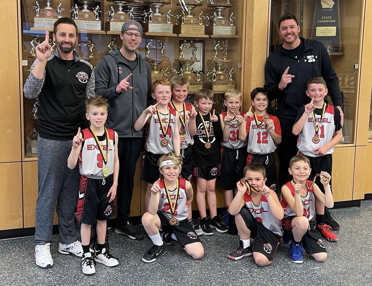 ExcelIowa's tweet image. Excel 2nd Grade Black played up in the 3rd Grade division in Waverly today and brought home the championship!  Way to end the season boys!