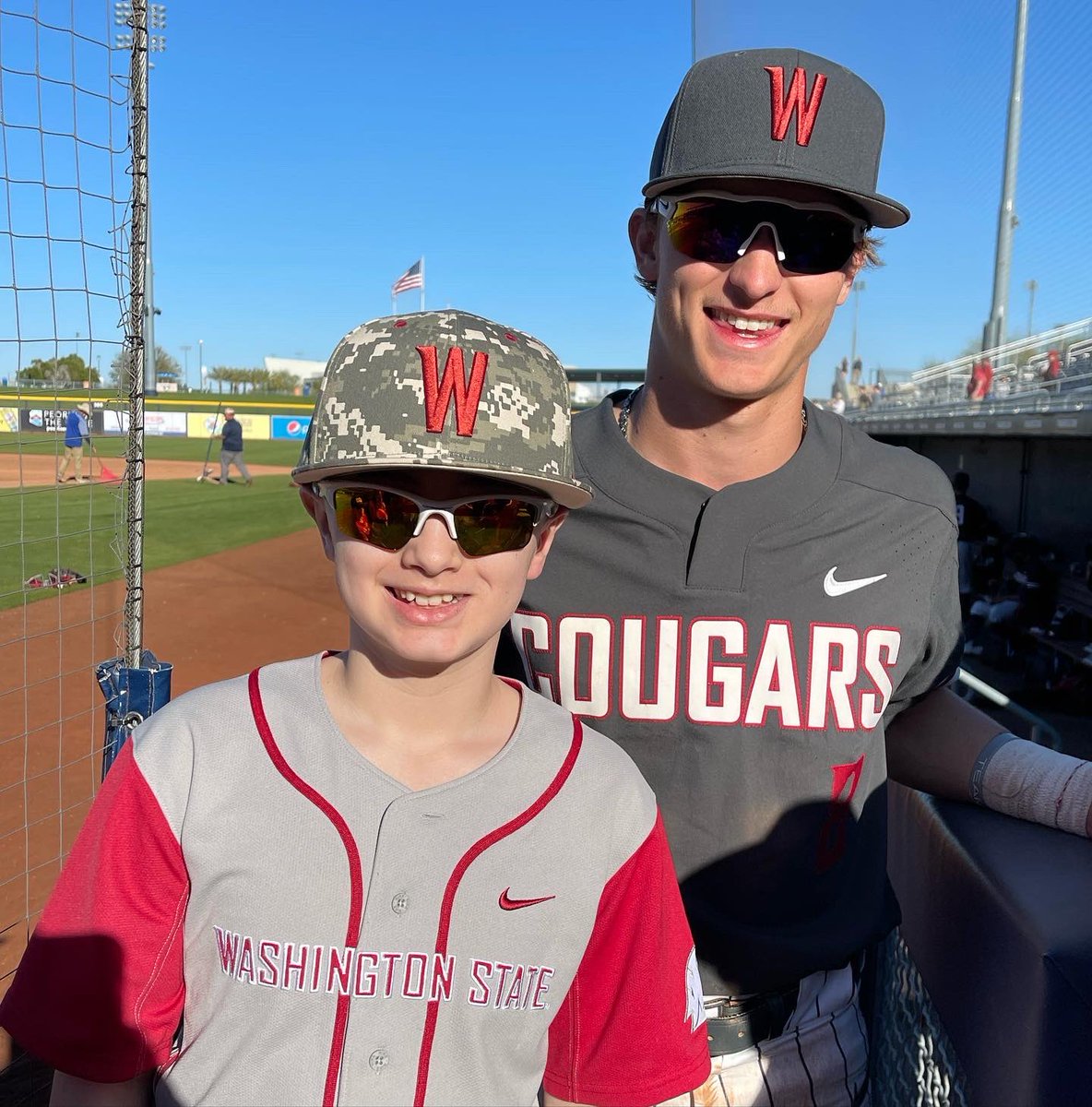 gpohl15's tweet photo. Another @wsucougarbsb win!!! What a beautiful day at the ballpark!! These anthracite jerseys with anthracite pinstripe pants and socks are 🔥🔥🔥!! #gocougs @coachbriangreen https://t.co/VDmuphn6xy