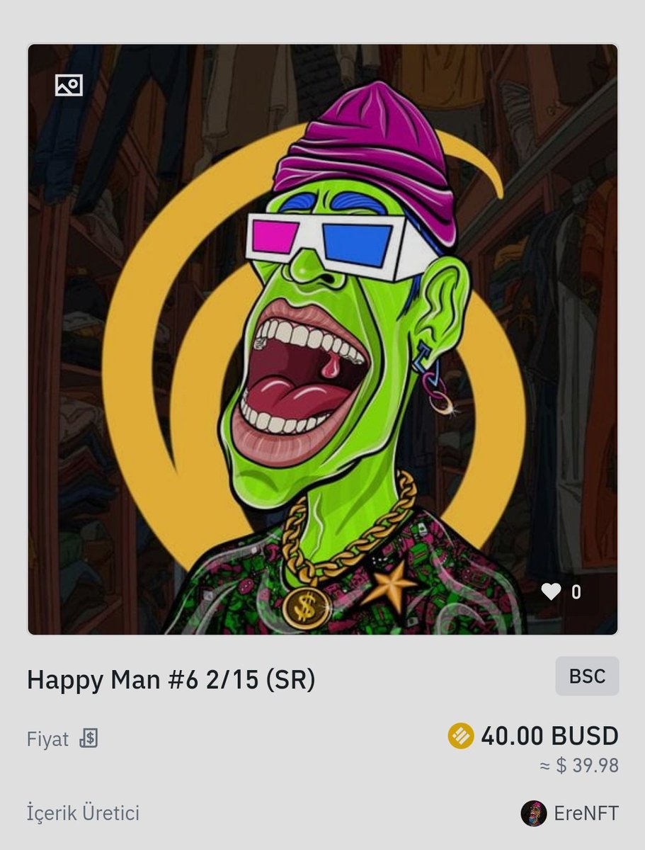 EreNftArt's tweet photo. 🌟 Collection: Happy Man
🌟 Rarity: SR
🌟 Price: 40 BUSD

@cz_binance @TheBinanceNFT @binance #BinanceNFT
#nft #nfts #nftcollector #NFTCommunity #nftcreator #nftcollectible #nftart #cryptoart https://t.co/xu8EXIvhDG