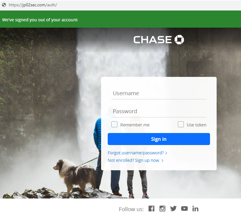 Dashowl's tweet photo. #Phishing against @ChaseSupport hosted by @Cyrusone 
hxxps://jp02sec.com/auth/ https://t.co/qMvGk7x6cA