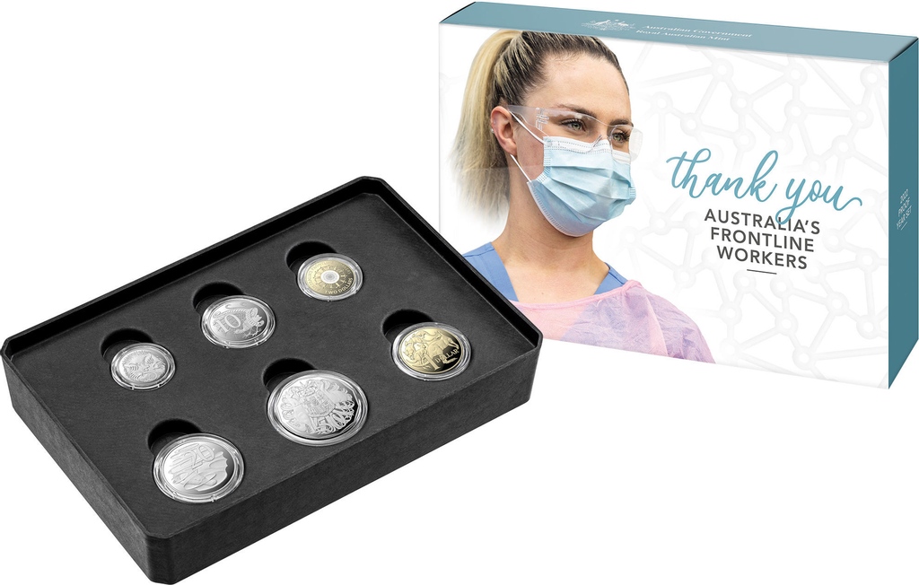 CoinsShields's tweet image. Add to your coin collection with the 
Royal Australian Mint 
2022 Frontline Workers Six Coin Proof Set

#proofset #proofcoins #shieldsstampsandcoins #thankyou
