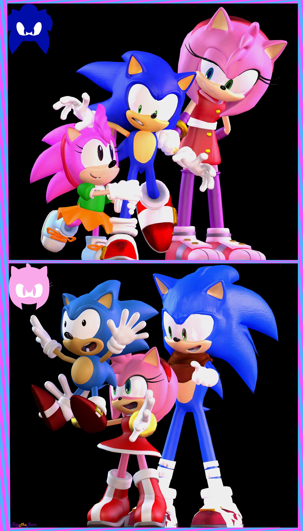 RayTheBear ❤💙+💜💛 on X: Classic #SonAmy #Sonic #Amy