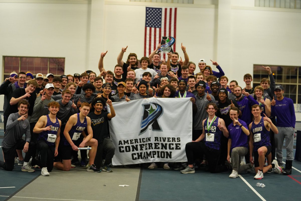 LorasTrack's tweet image. A whole lot to celebrate! Duhawks sweep the @AmerRiversConf Indoor Championship titles!! The men become four-time champions while the women win the program’s FIRST! A full team effort for both squads—we are beyond proud! #GoDuhawks
