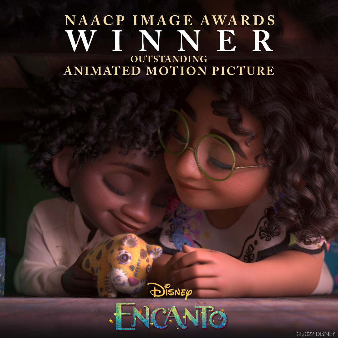 Felicidades to the cast and crew of Encanto for winning the NAACP Image Award for Outstanding Animated Motion Picture! #NAACPImageAwards