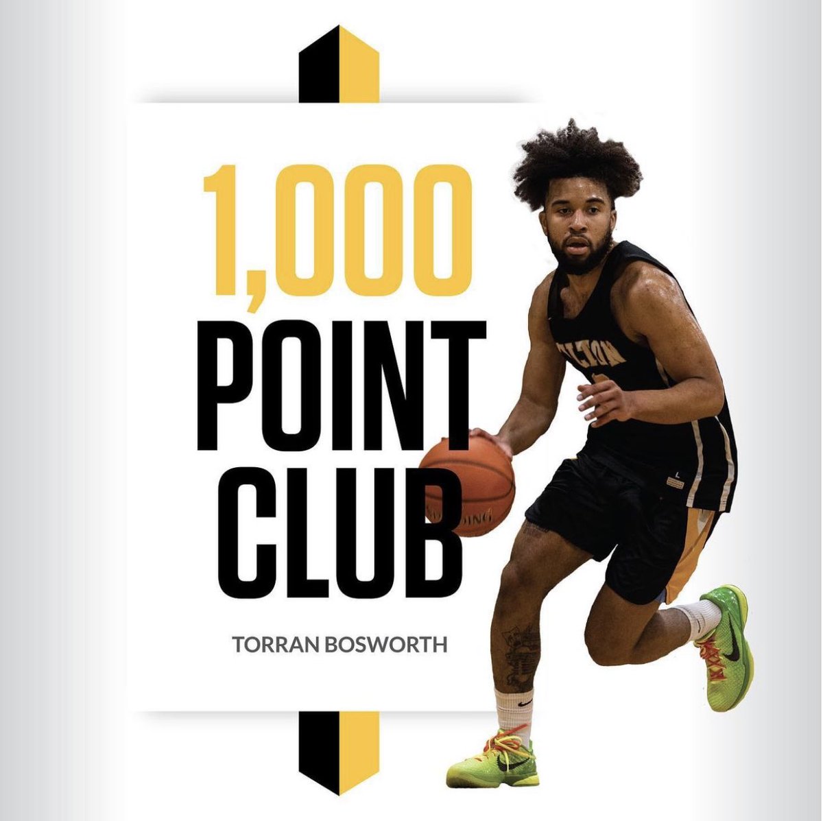 Another big goal of mine reached. Honored to be apart of the 1,000 point club of Tilton school💛🖤