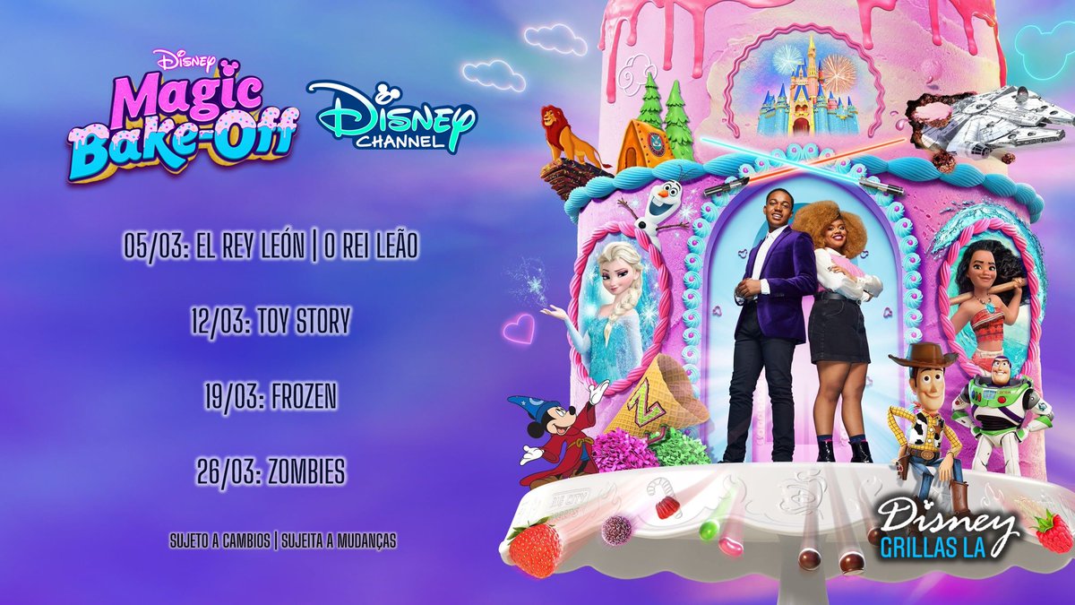 mundodymas's tweet photo. 🆕 #DisneyMagicBakeOff - nuevos episodios | #CozinhandoComMagia - novos episódios
🗓️ Marzo en Disney Channel LA | Março no Disney Channel Brasil
🇵🇪 5pm
🇦🇷🇨🇱🇲🇽🇨🇴🇧🇷 7pm
🇻🇪 8pm https://t.co/GFkJtfx1Sl