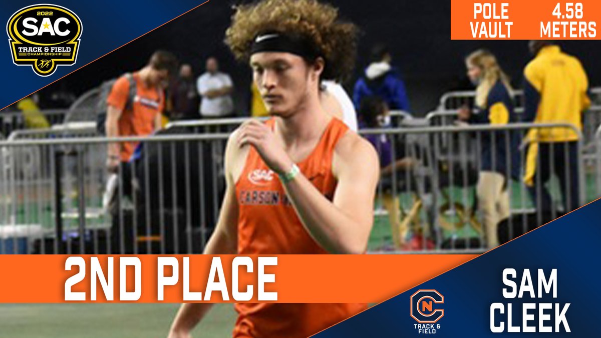 CN_Eagles's tweet photo. 🥈 Second-place finish in the pole vault
👆 School record @CN_Track
👏 Second highest mark in conference history 

Have a day, @samuelcleek https://t.co/HBKjtnJkgX